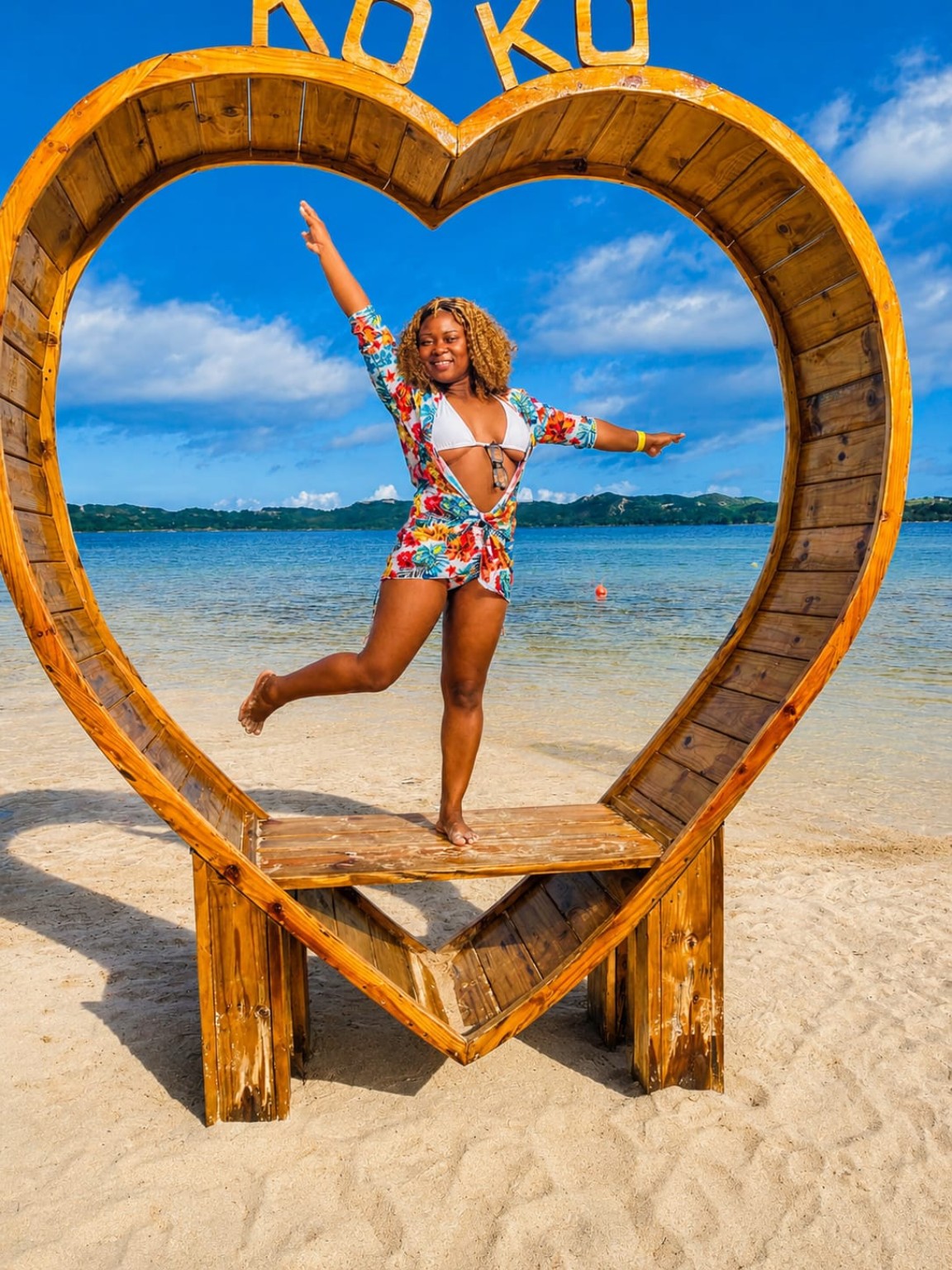 Traveller at a beach destination